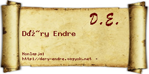 Déry Endre névjegykártya