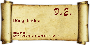 Déry Endre névjegykártya