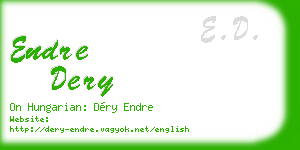 endre dery business card